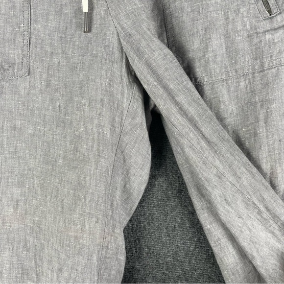 Athleta Women’s 6 Pull On Elastic Waist Gray Linen Wide Leg Pants Comfort Travel - Picture 4 of 12
